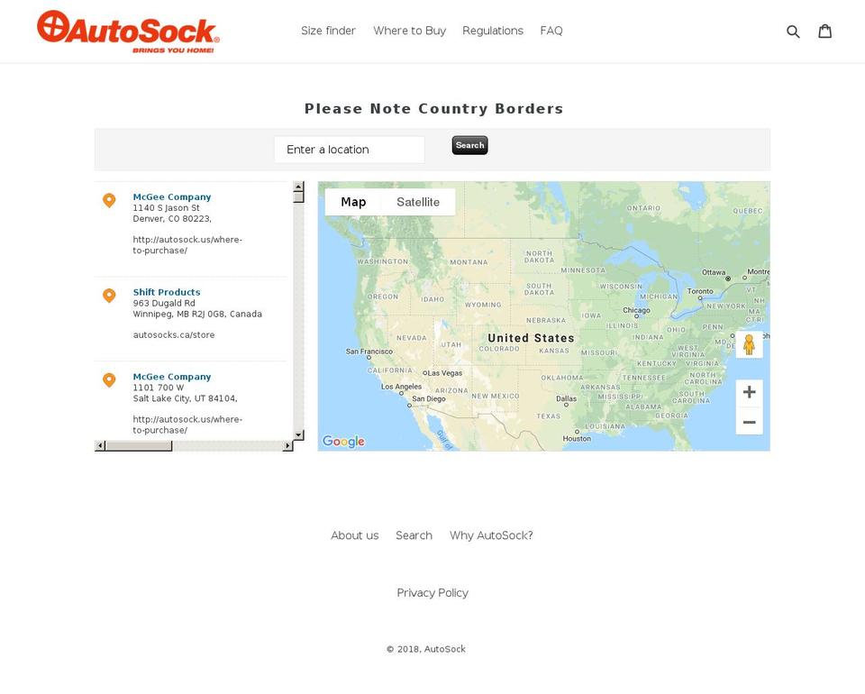 autosock.fr shopify website screenshot