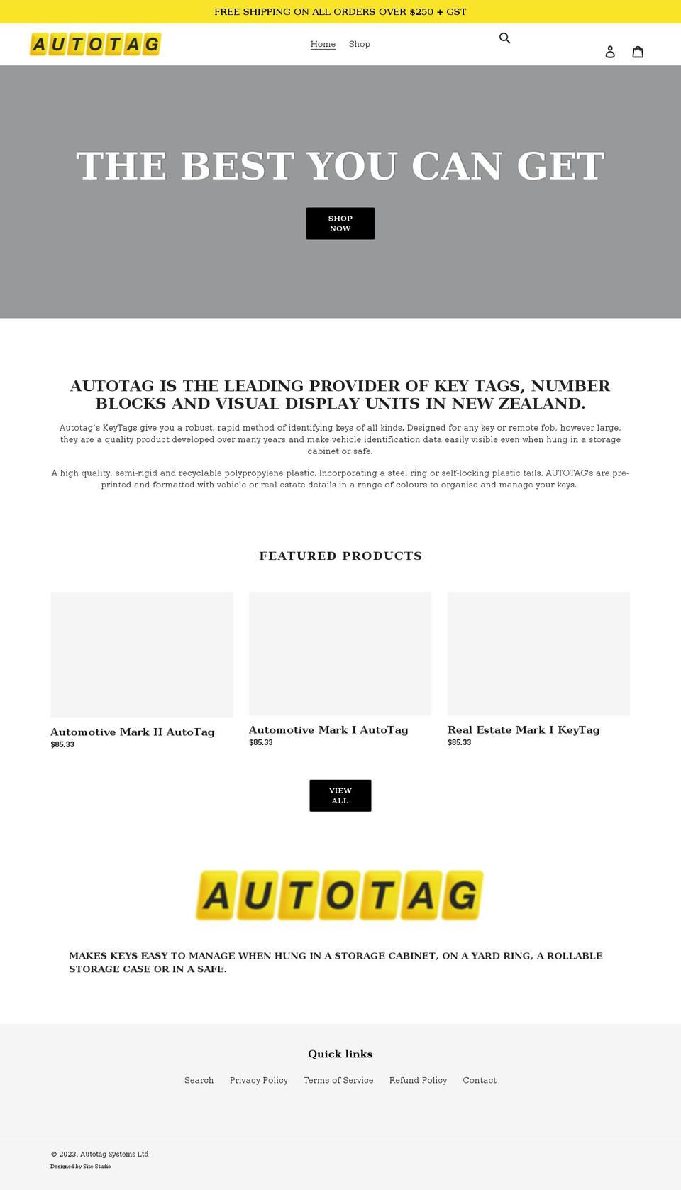 autotag.co.nz shopify website screenshot