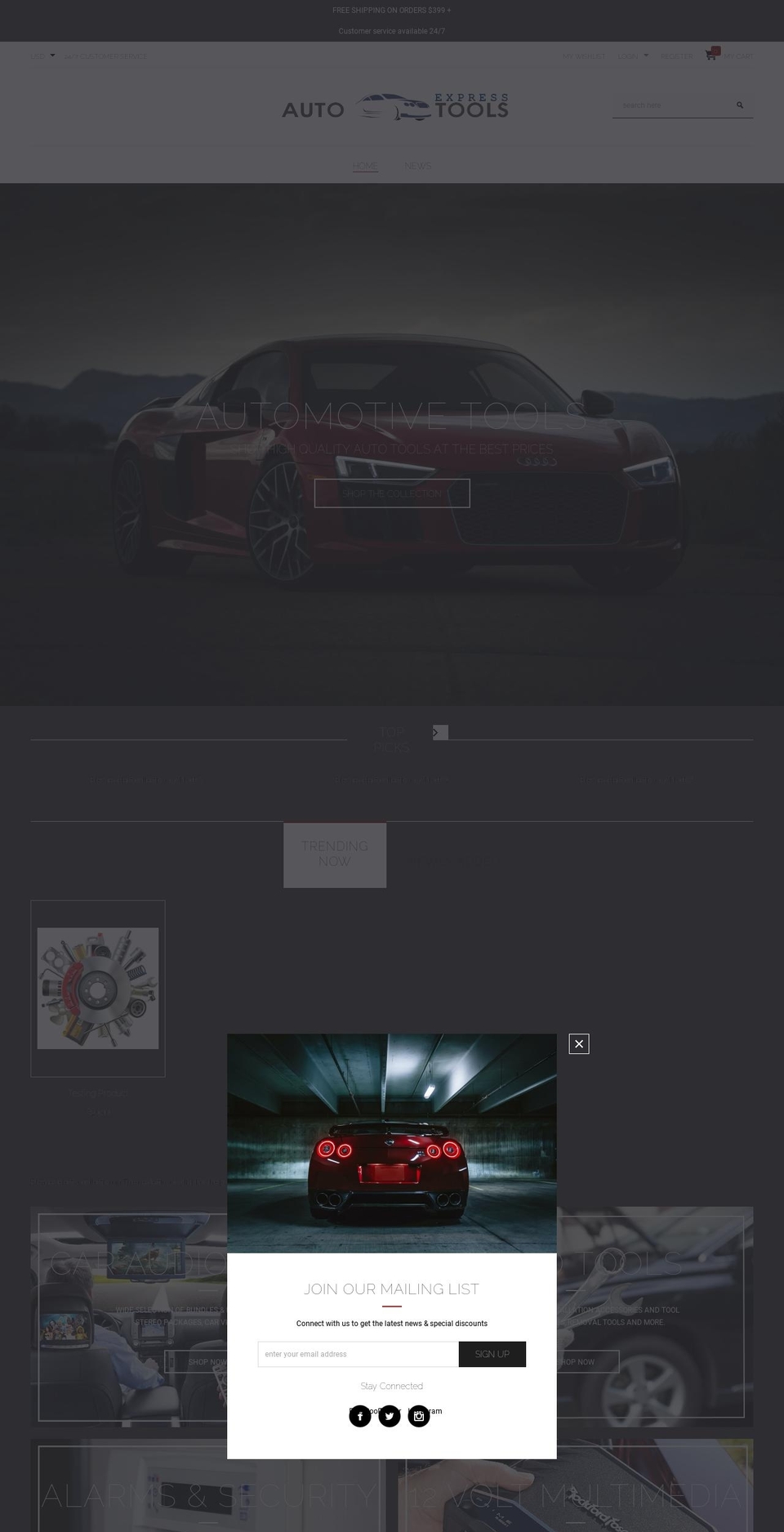 autotoolsexpress.com shopify website screenshot