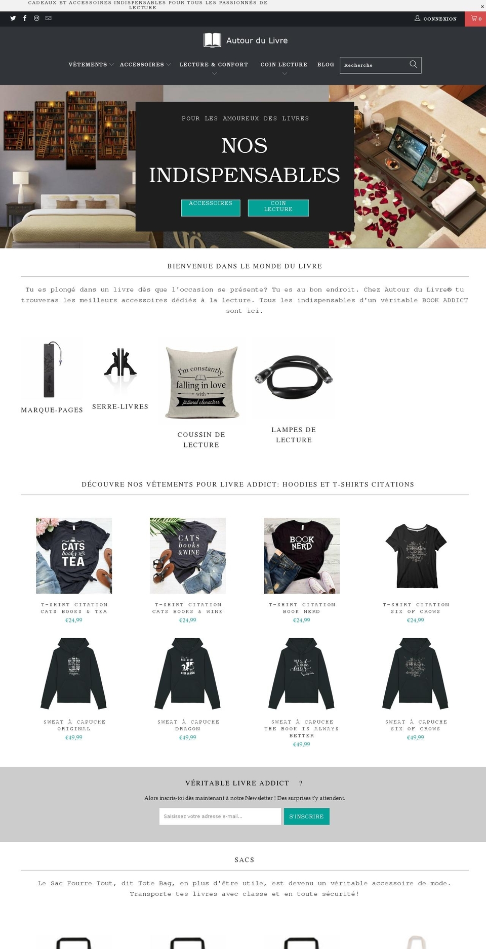 autour-du-livre.com shopify website screenshot