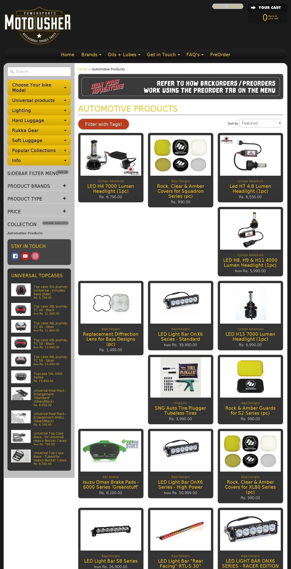 autousher.com — Shopify storefront screenshot