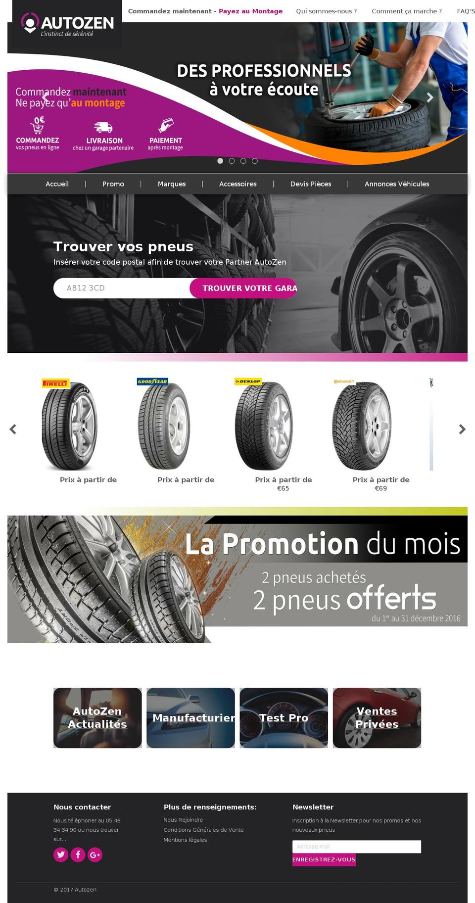 autozen.fr shopify website screenshot