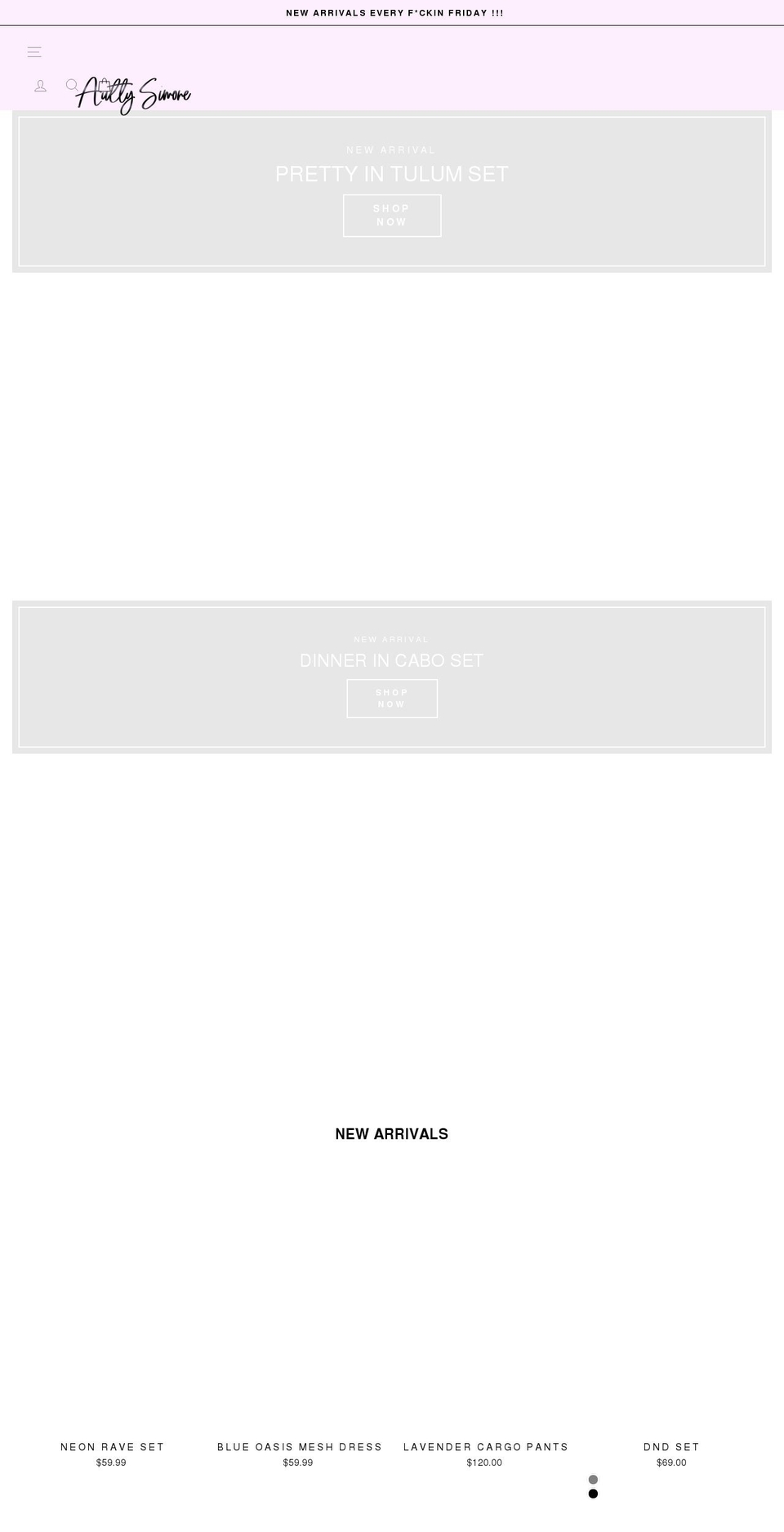 auttysimone.com shopify website screenshot