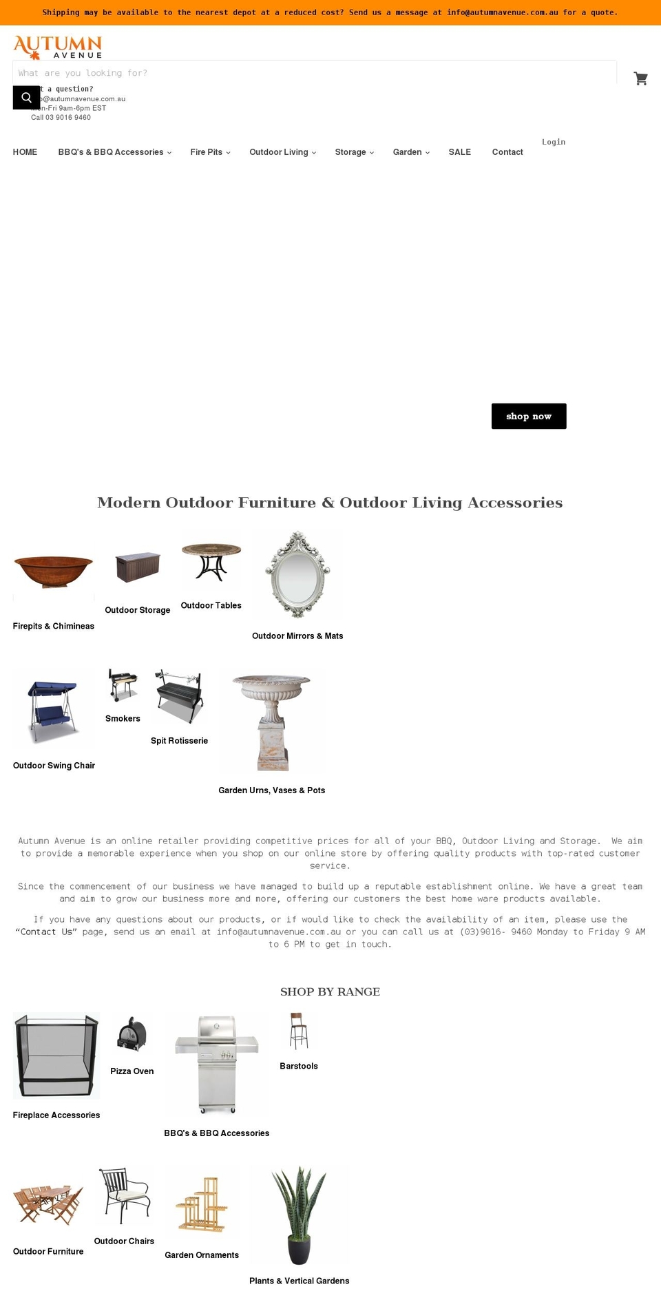autumnavenue.com.au shopify website screenshot