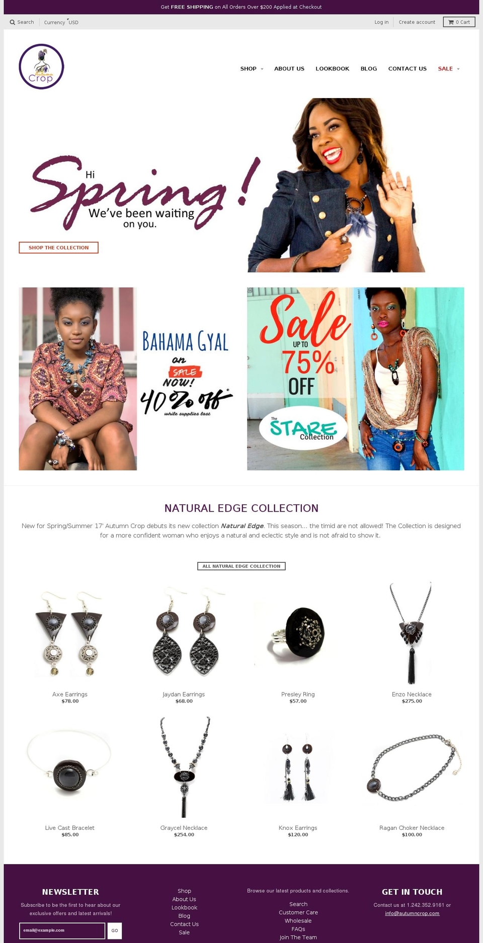 autumncrop.com shopify website screenshot