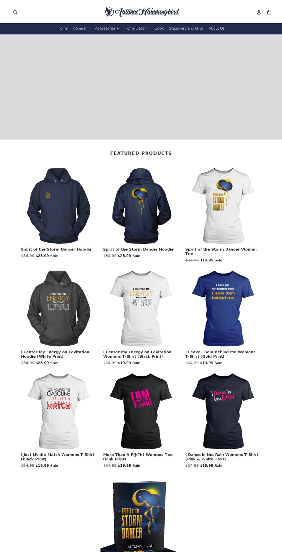 autumnhummingbird.com shopify website screenshot