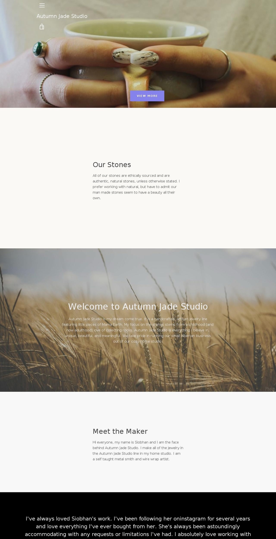 autumnjadestudio.com shopify website screenshot