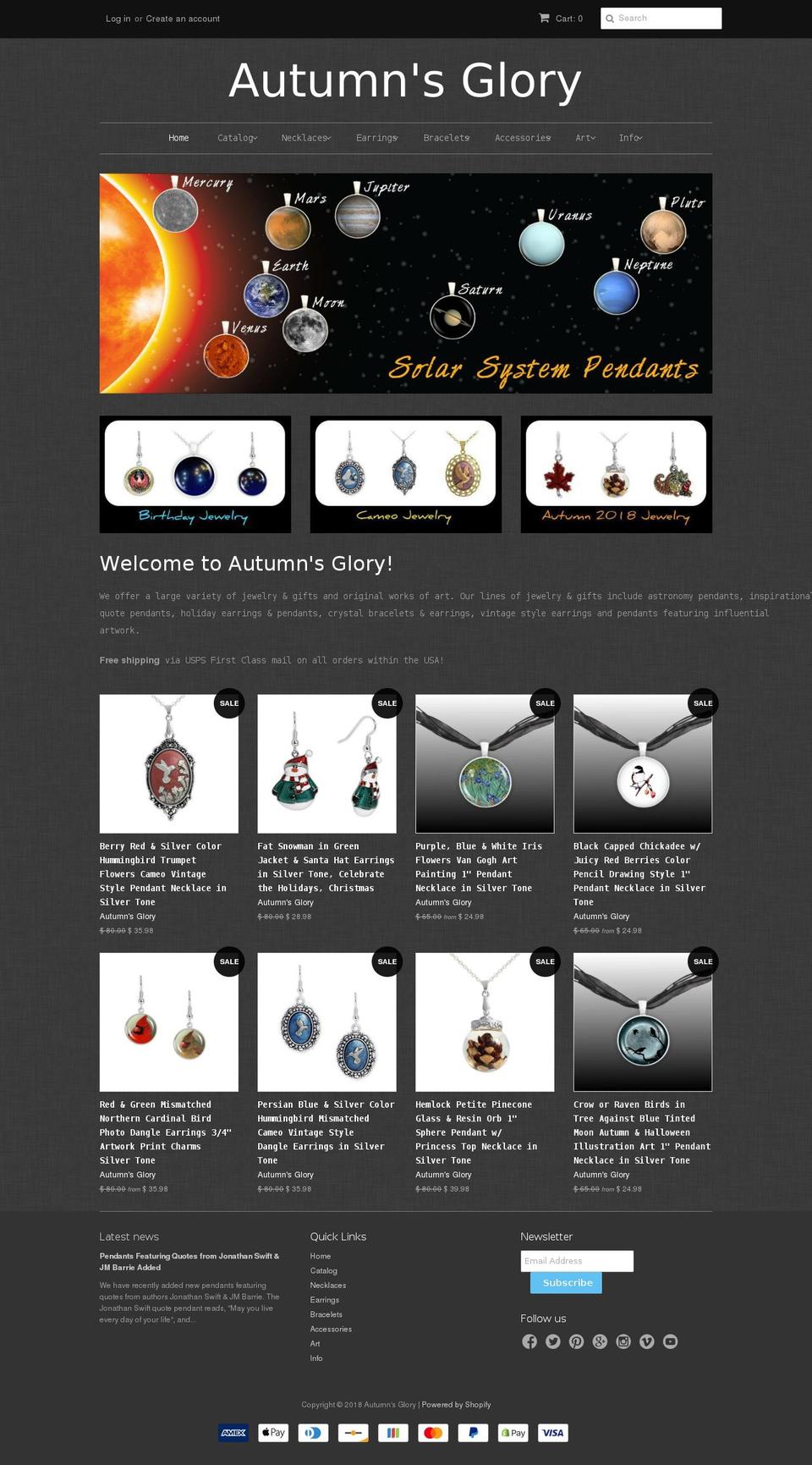 autumnsgloryshop.com shopify website screenshot