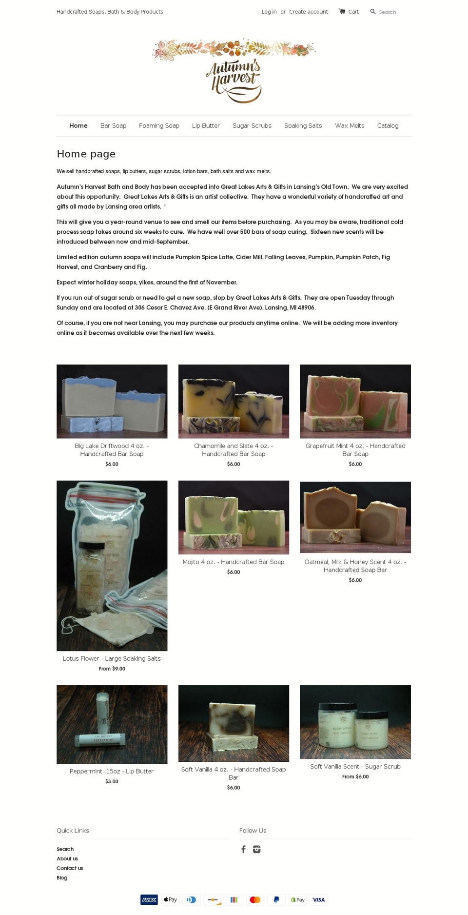 autumnsoap.com shopify website screenshot