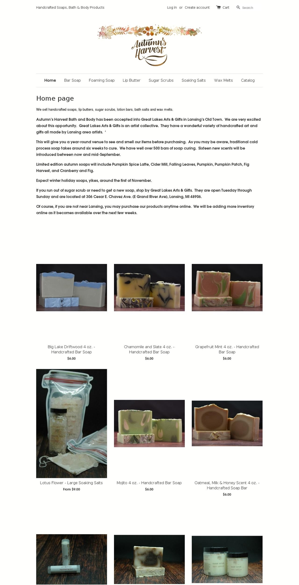 autumnssoap.com shopify website screenshot