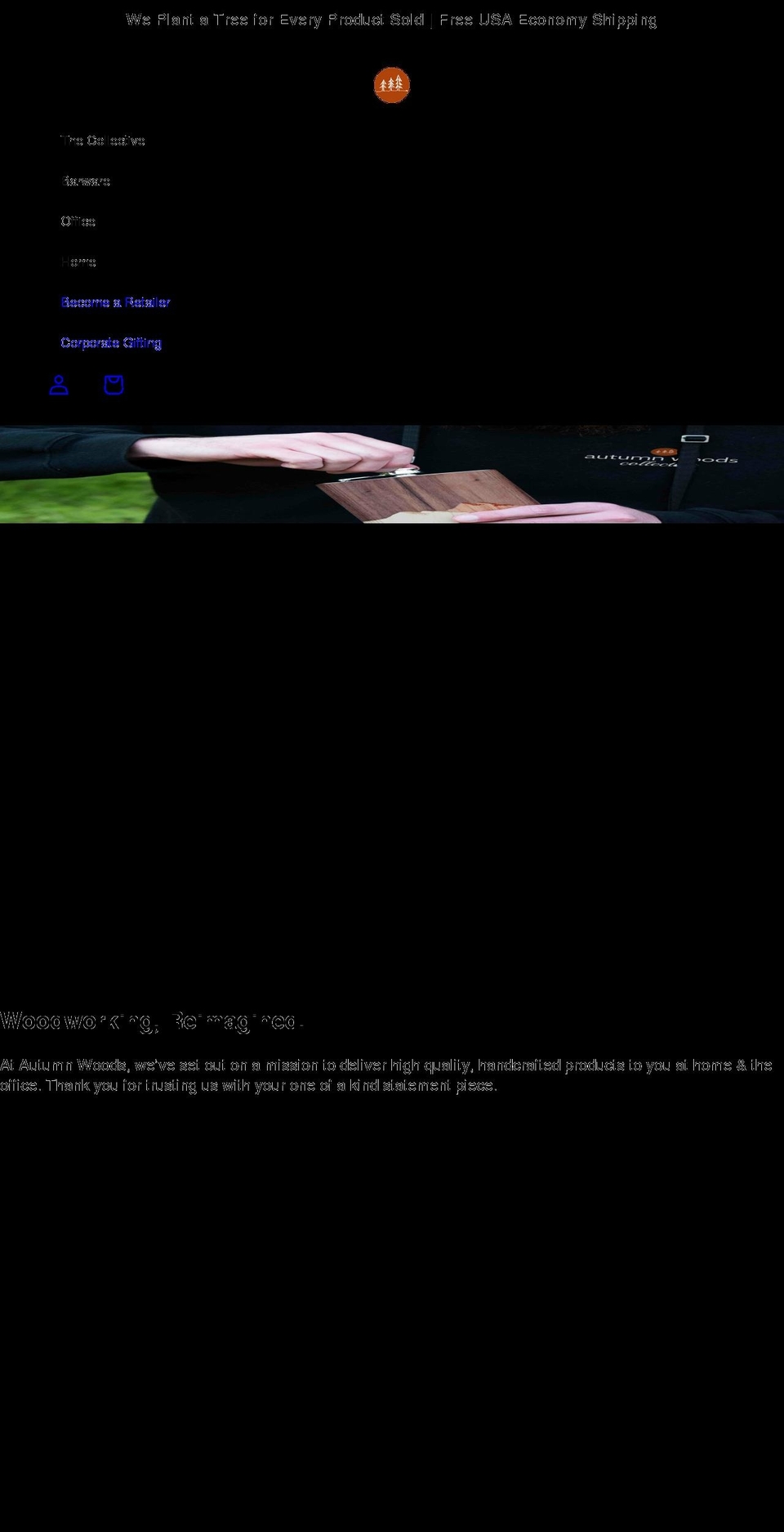 autumnwoodsco.com shopify website screenshot