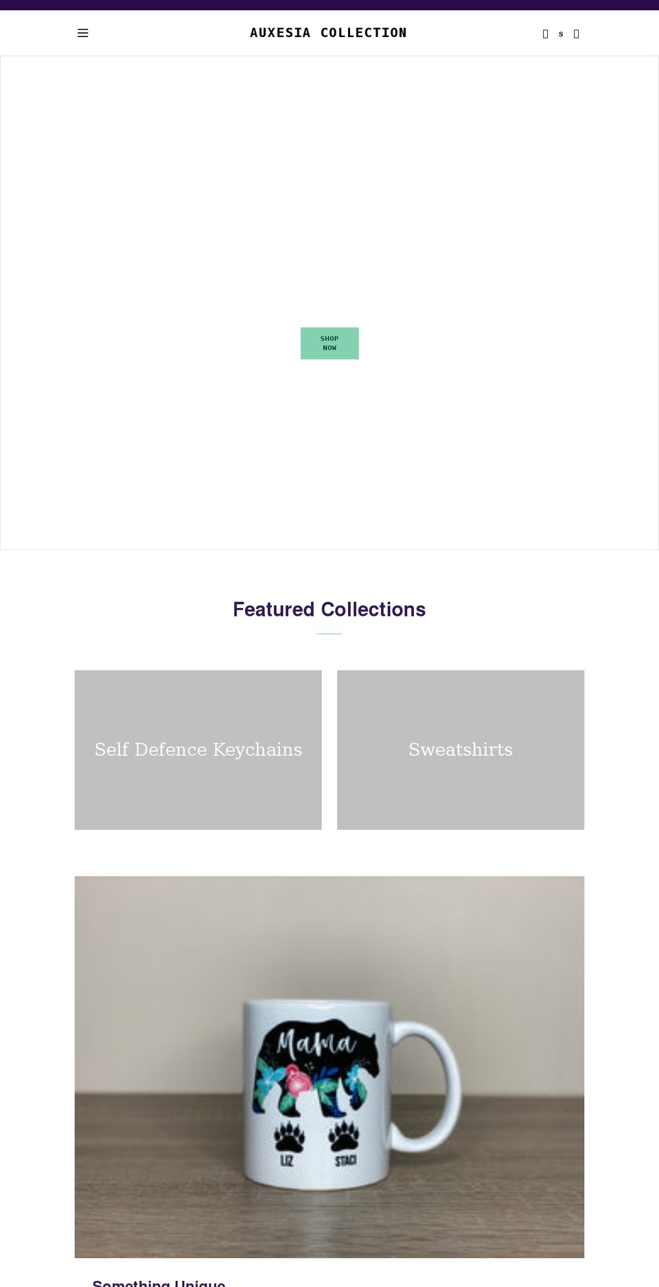 auxesiacollection.com shopify website screenshot
