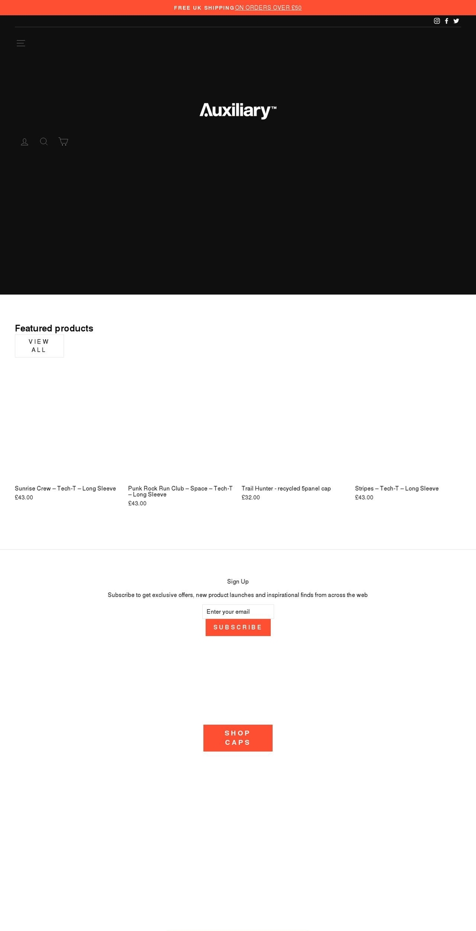 auxiliaryworks.com shopify website screenshot