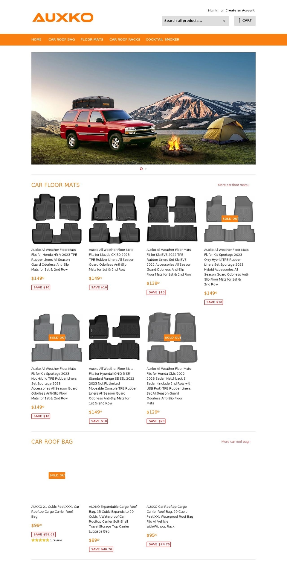auxko.com shopify website screenshot