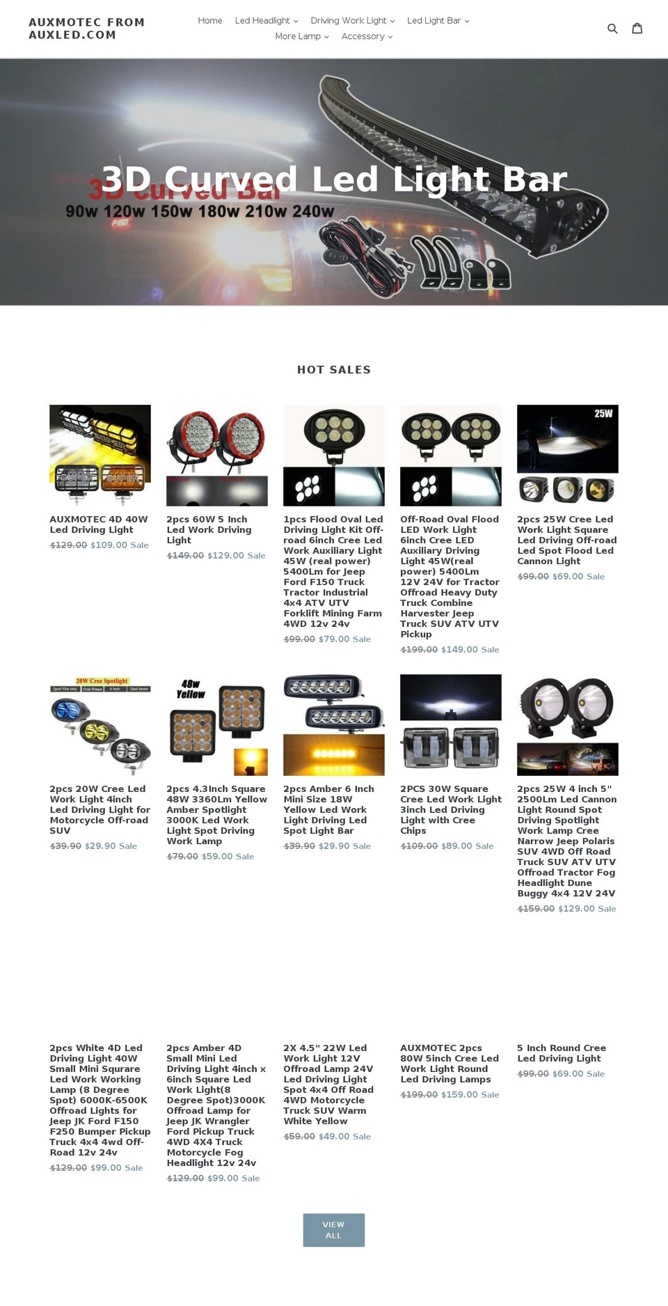 auxled.com — Shopify storefront screenshot