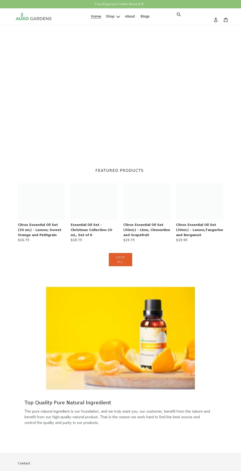auxogardens.com shopify website screenshot