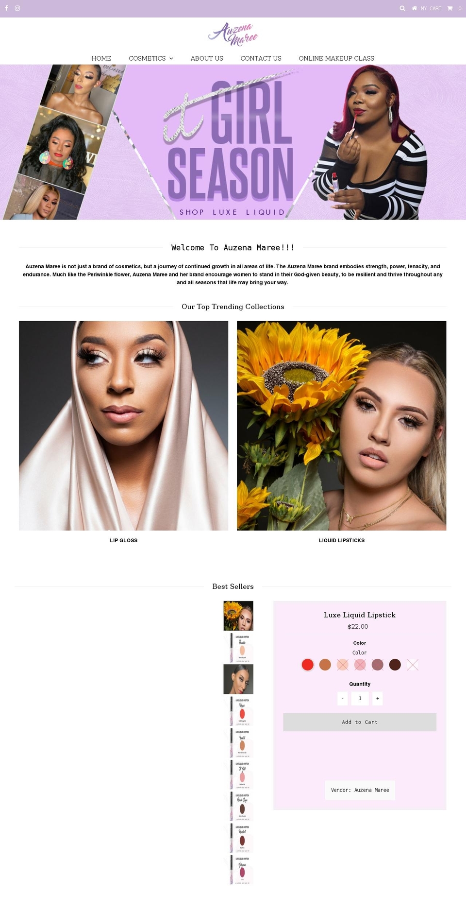 auzenamaree.com shopify website screenshot