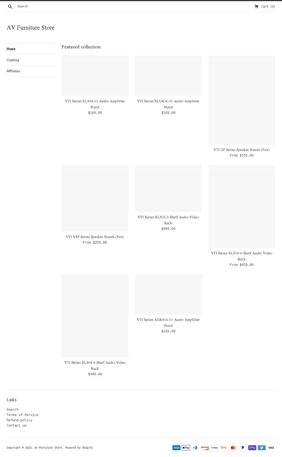 av-furniture-store.com shopify website screenshot