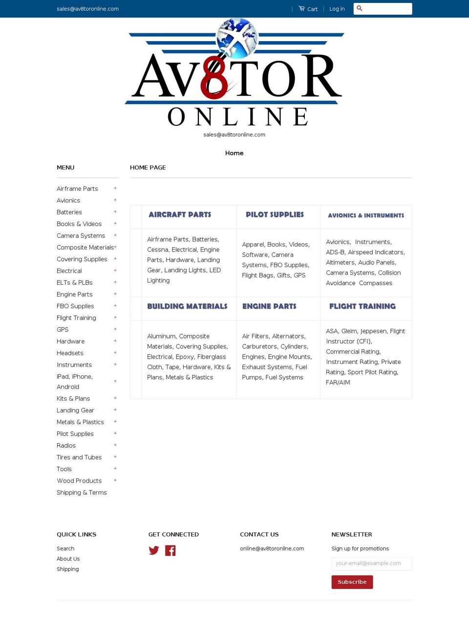 av8toronline.net shopify website screenshot
