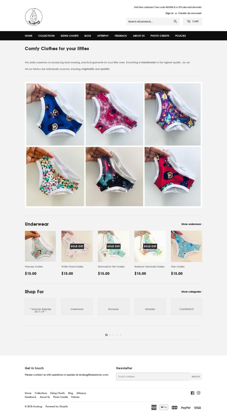 avabug.com — Shopify storefront screenshot