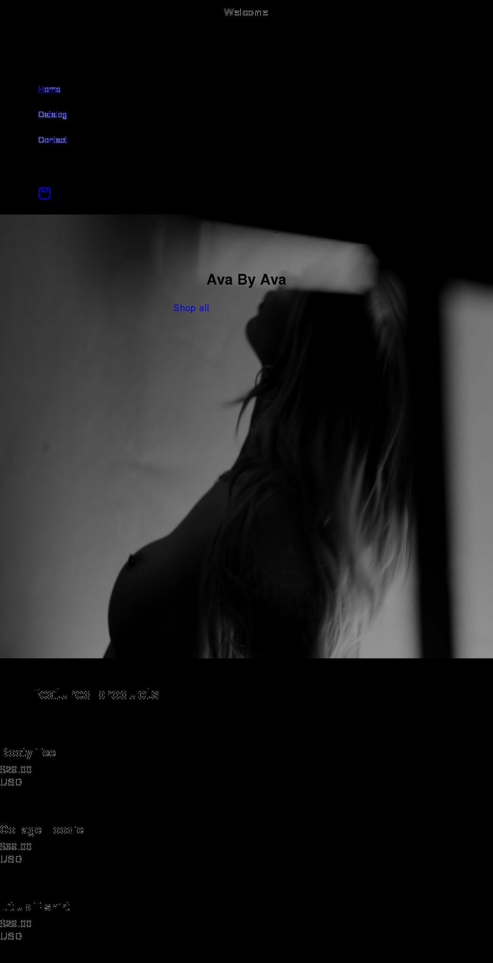 avabyava.com shopify website screenshot