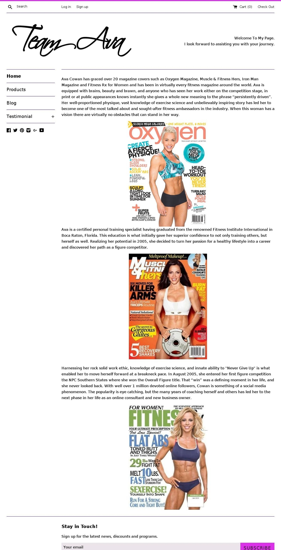 avacowan.net shopify website screenshot
