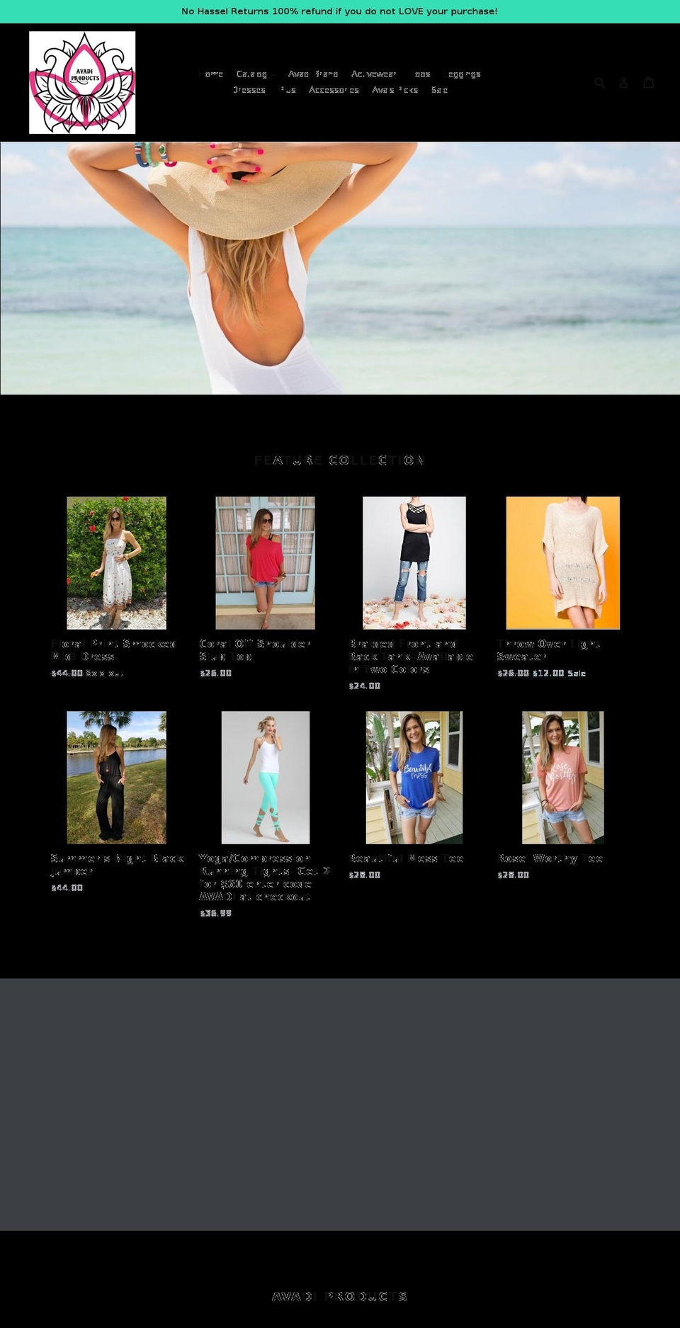 avadiproducts.com — Shopify storefront screenshot