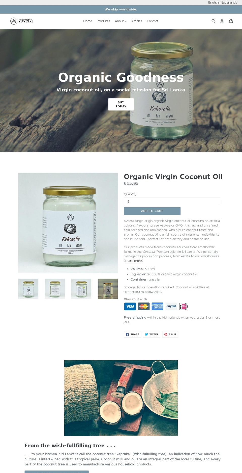 avaera.com — Shopify storefront screenshot