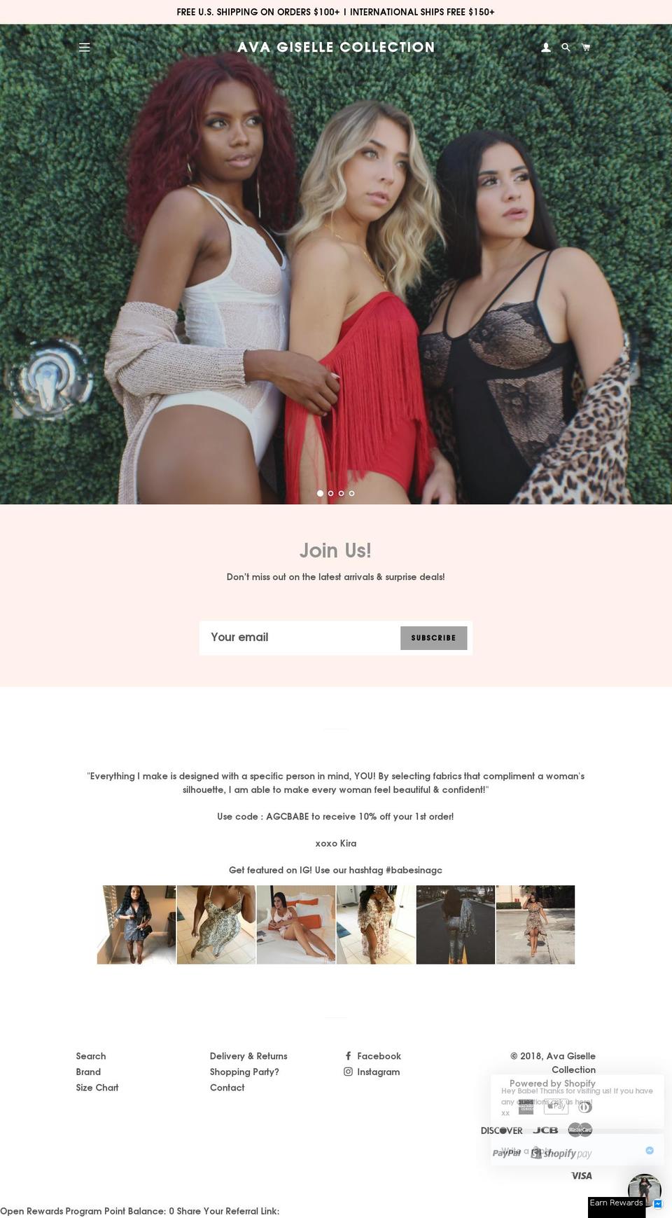 avagisellecollection.com — Shopify storefront screenshot