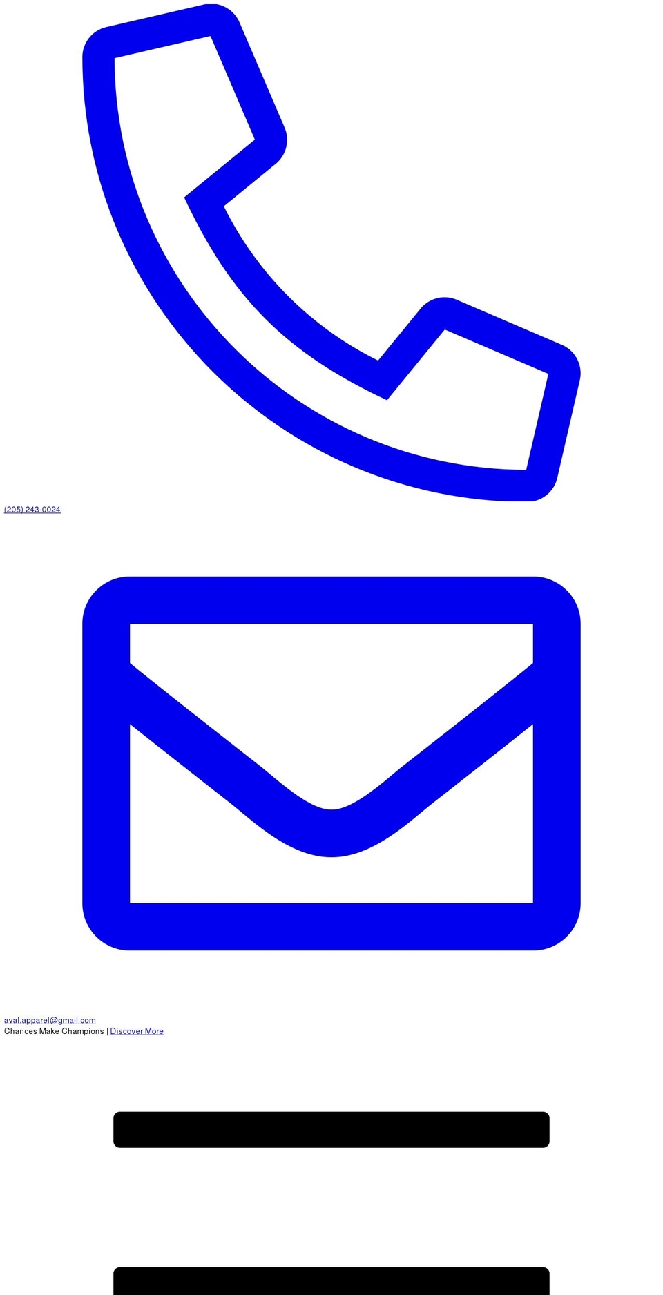 aval-apparel.com shopify website screenshot