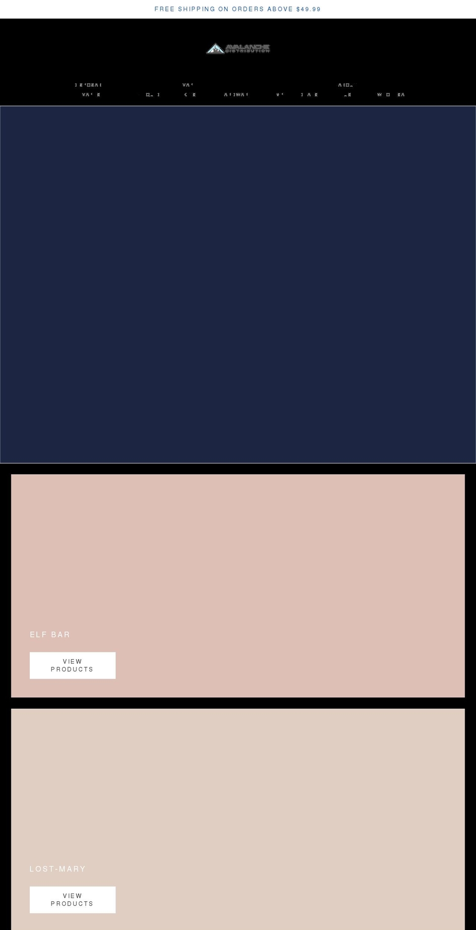 avalanchevapes.com shopify website screenshot