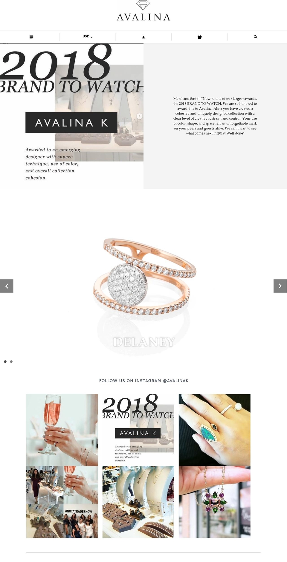 avalinak.com shopify website screenshot