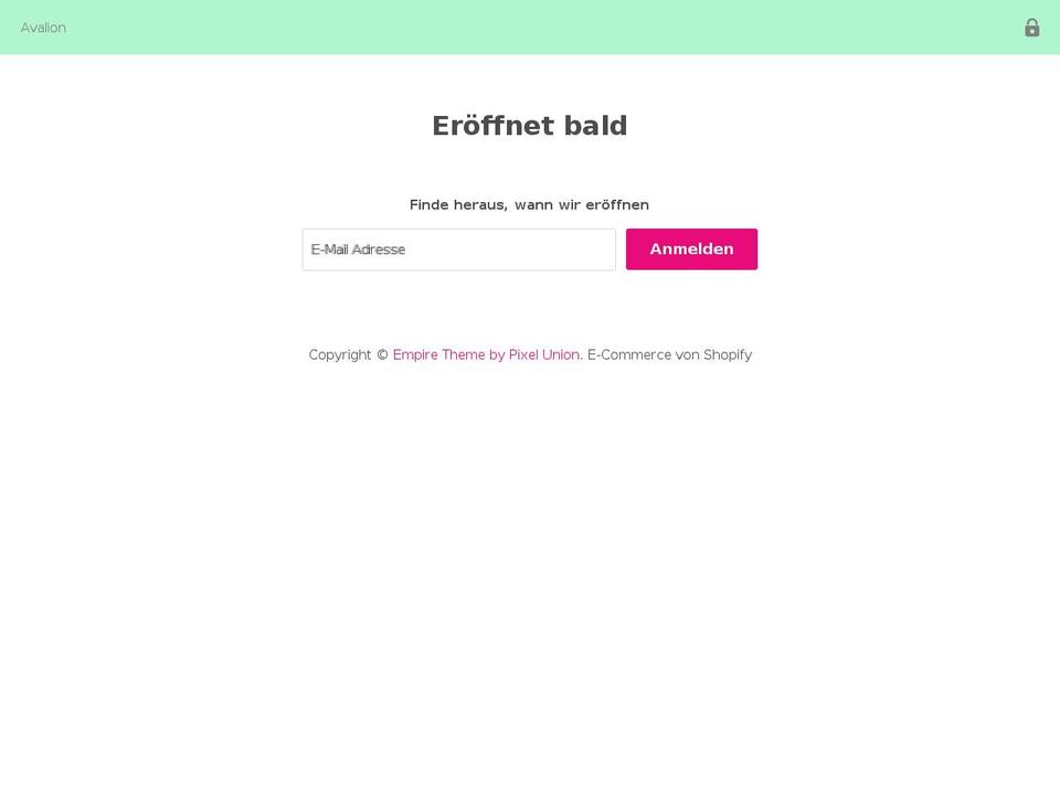 avalion.de shopify website screenshot