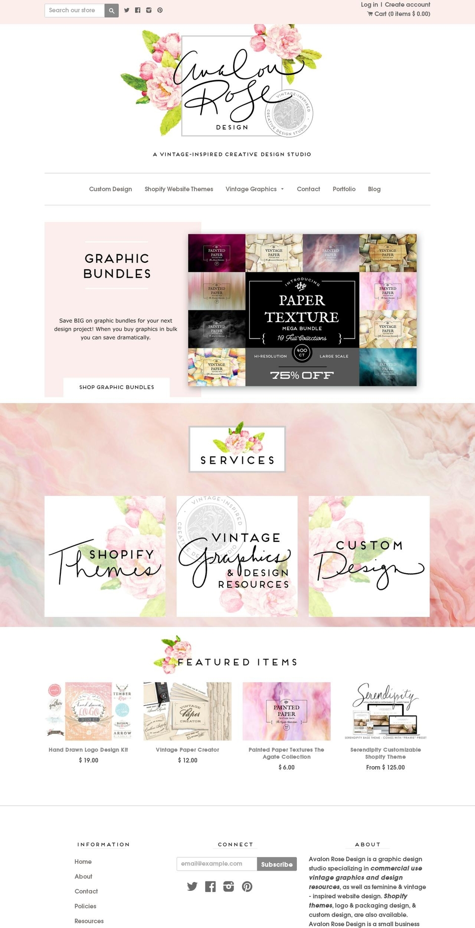 avalonrosedesign.com shopify website screenshot