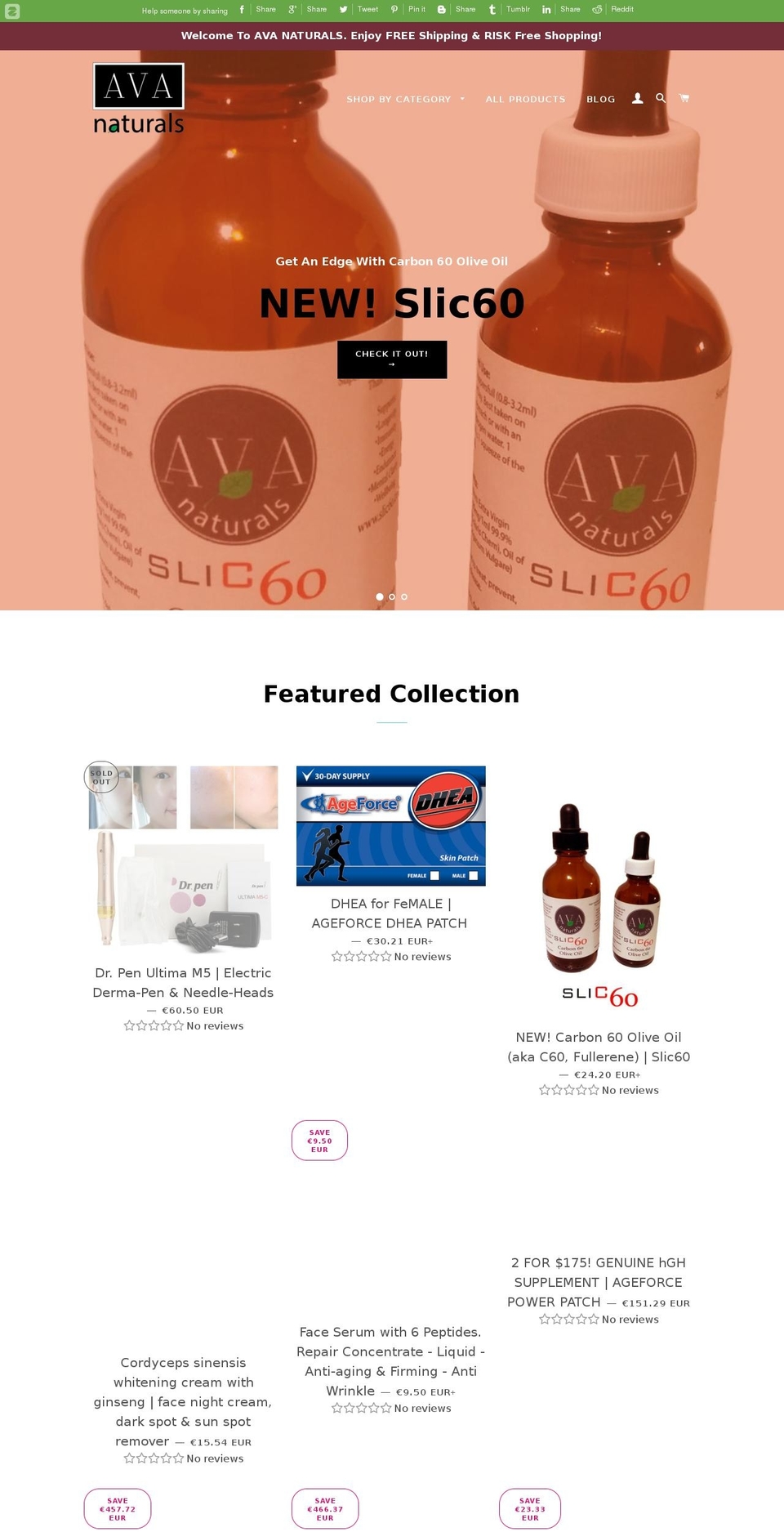 avanaturals.store shopify website screenshot