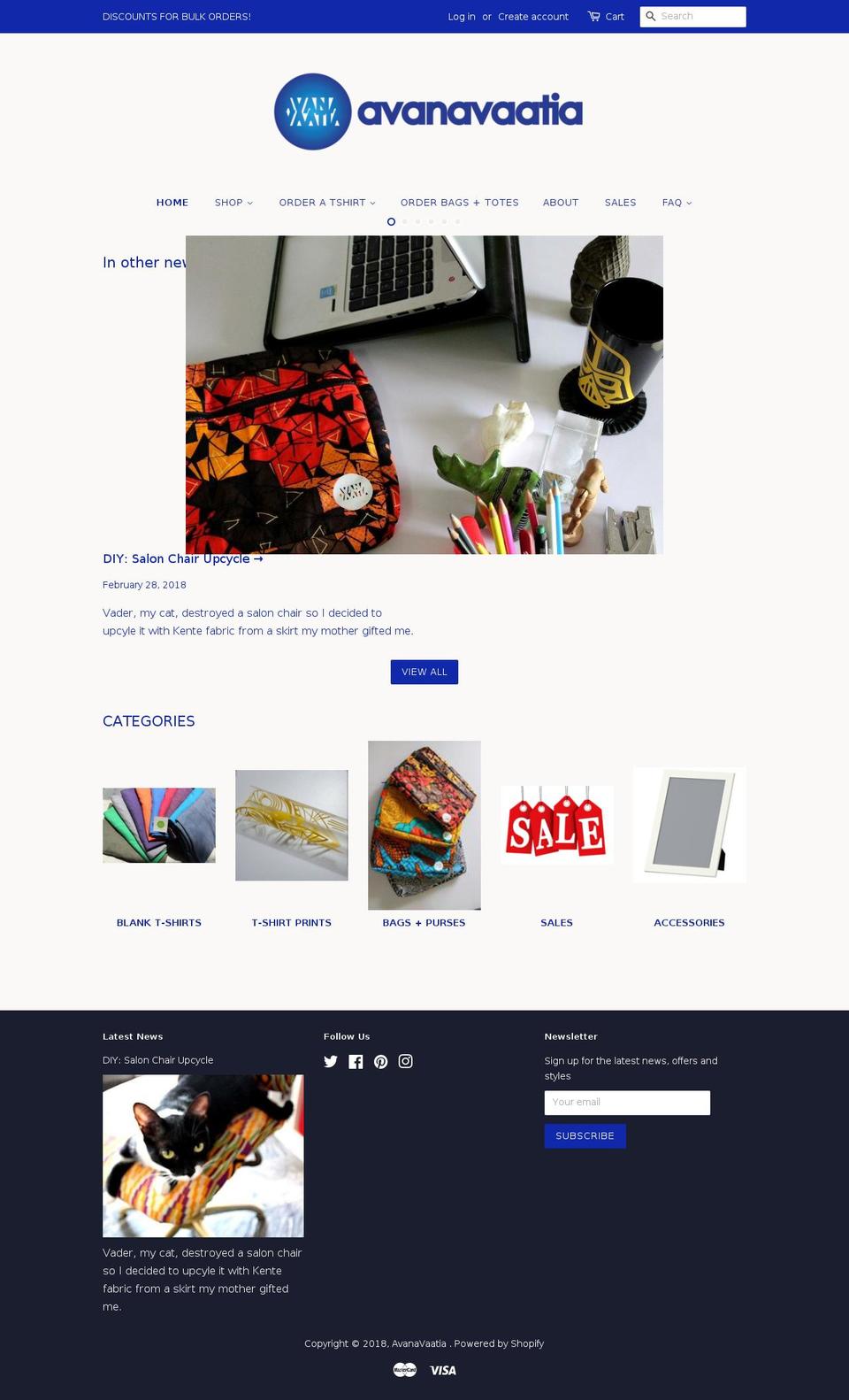 avanavaatia.com — Shopify storefront screenshot