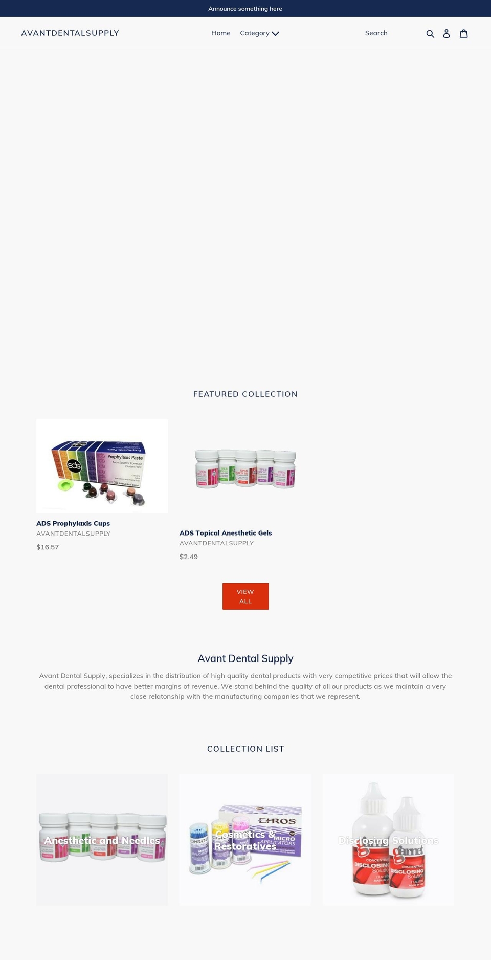avant-dental.com shopify website screenshot