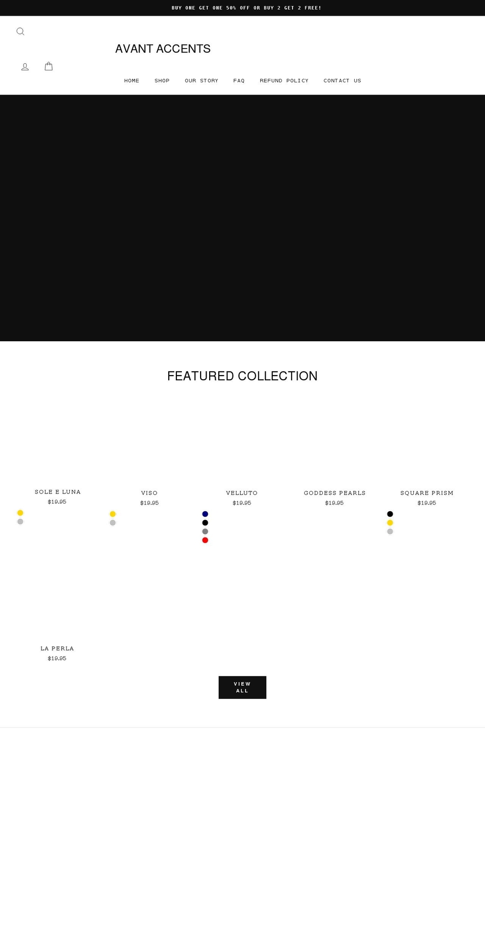 avantaccents.com shopify website screenshot