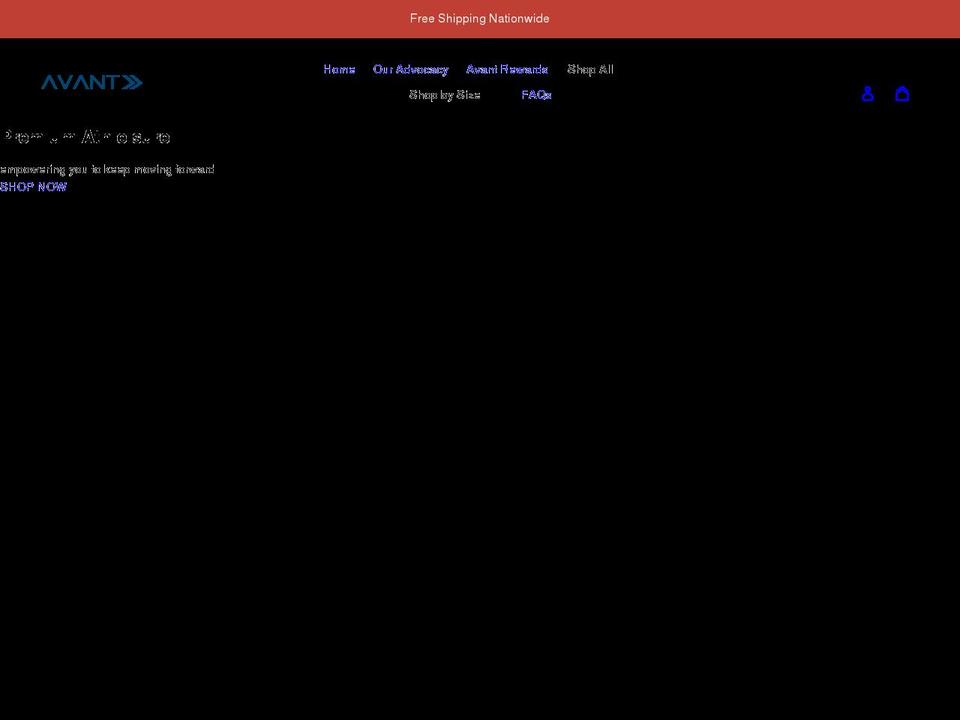avantathletica.com shopify website screenshot