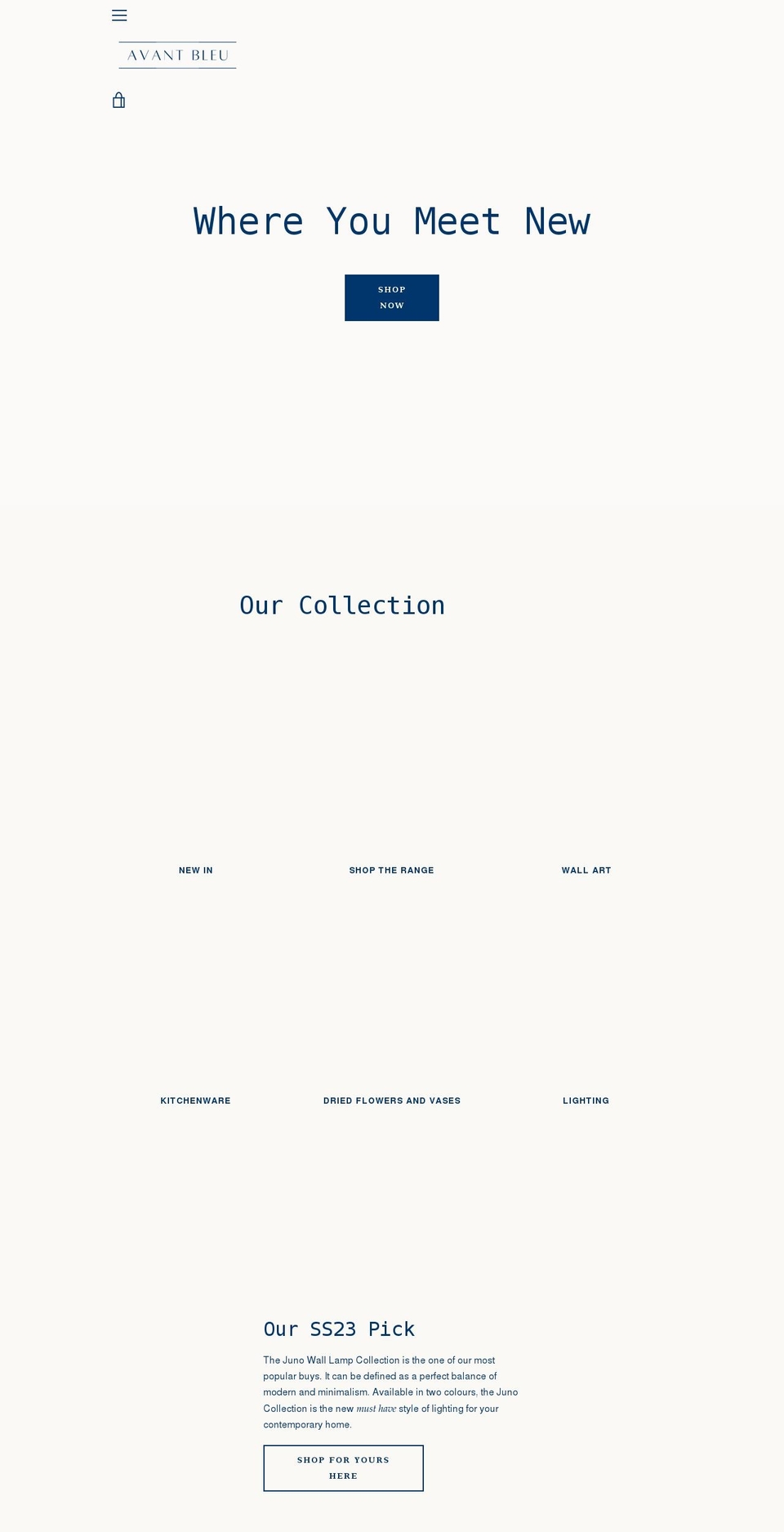 avantbleu.com shopify website screenshot