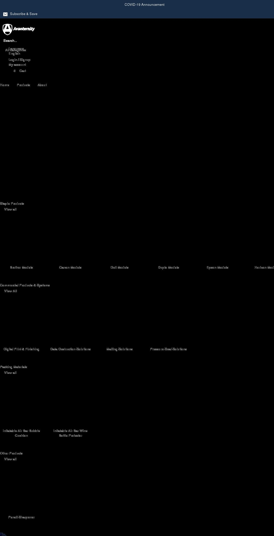 avanternity.com shopify website screenshot