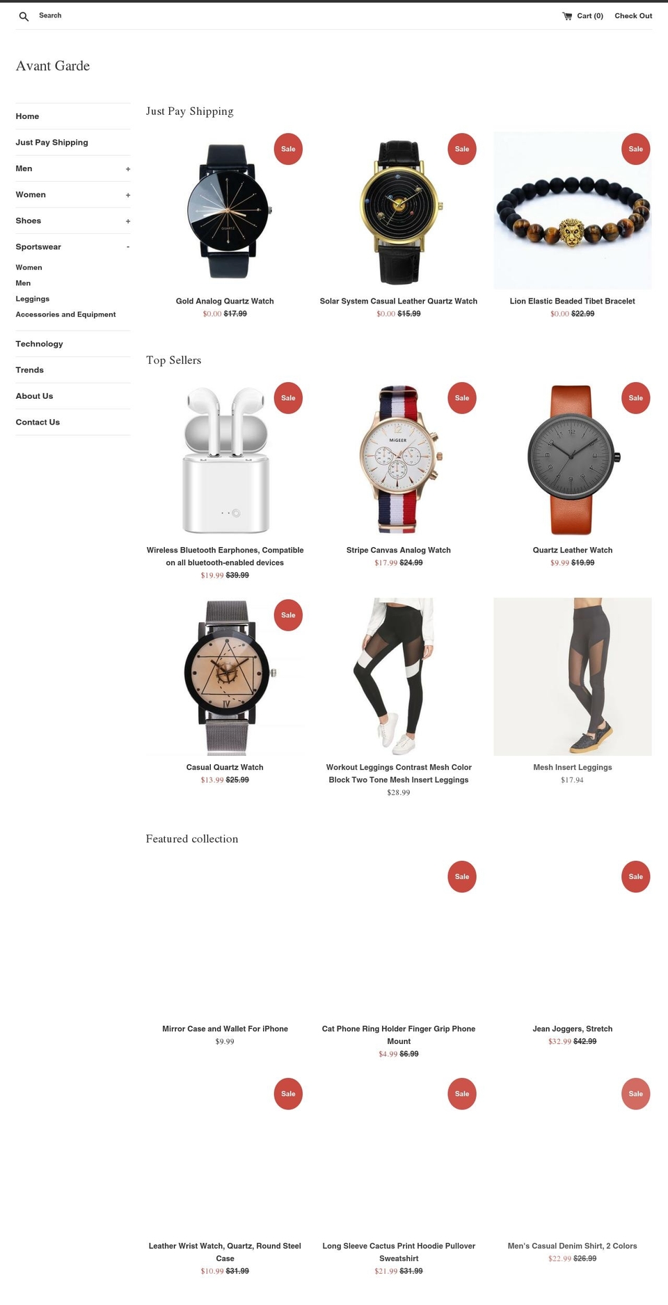 avantgarde.site shopify website screenshot
