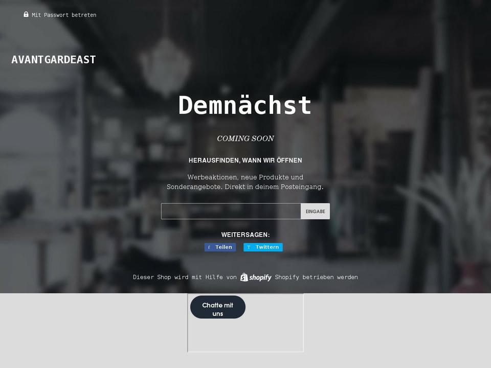 avantgardeast.de shopify website screenshot