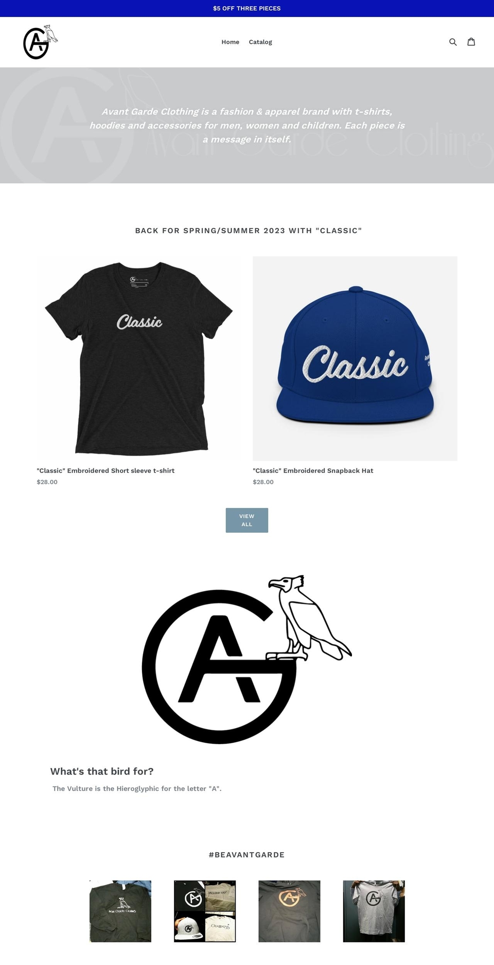 avantgardeclothes.com — Shopify storefront screenshot
