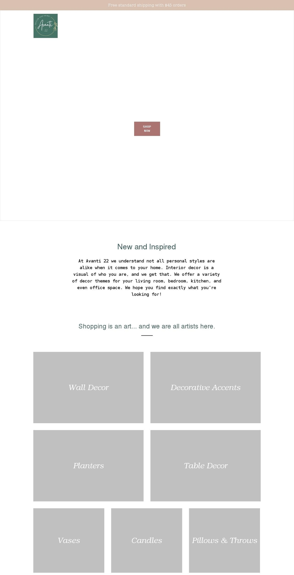 avanti22.com shopify website screenshot