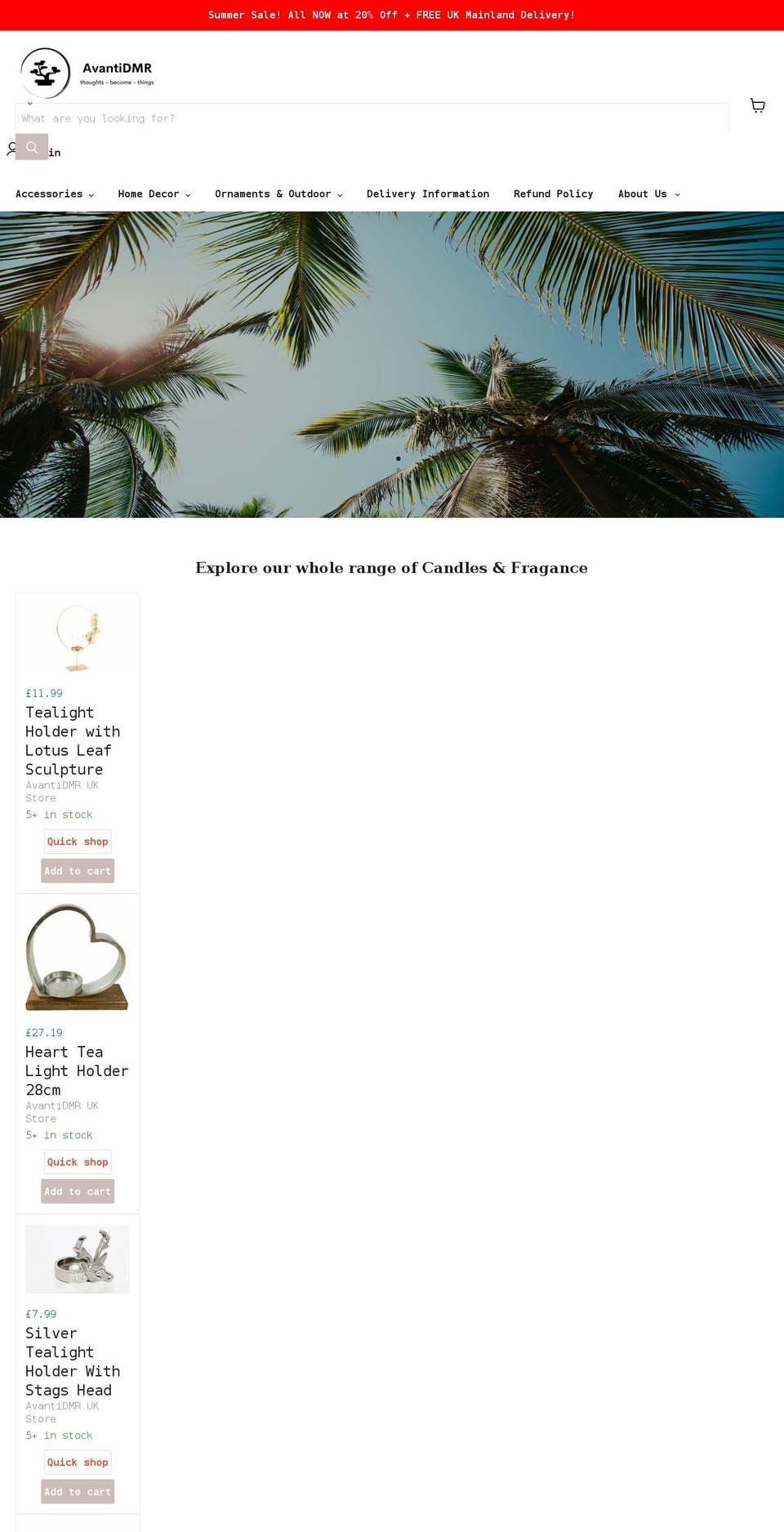 avantidmr.com shopify website screenshot