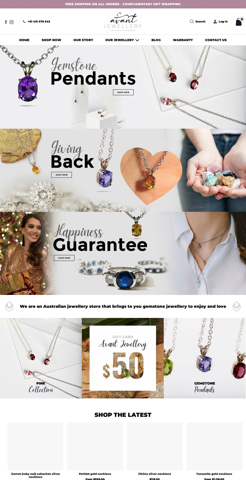 avantjewellery.com shopify website screenshot