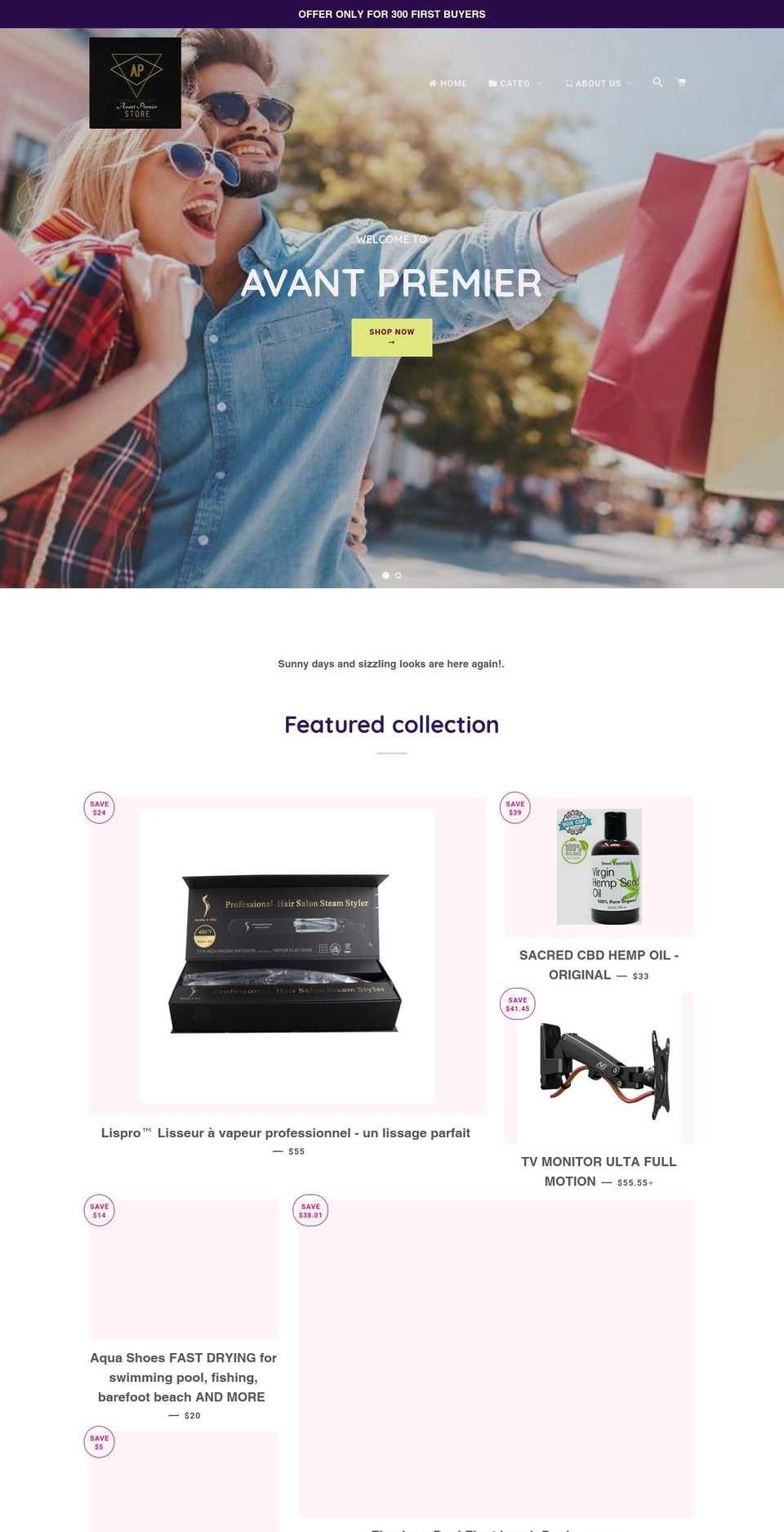avantpremierstore.com — Shopify storefront screenshot