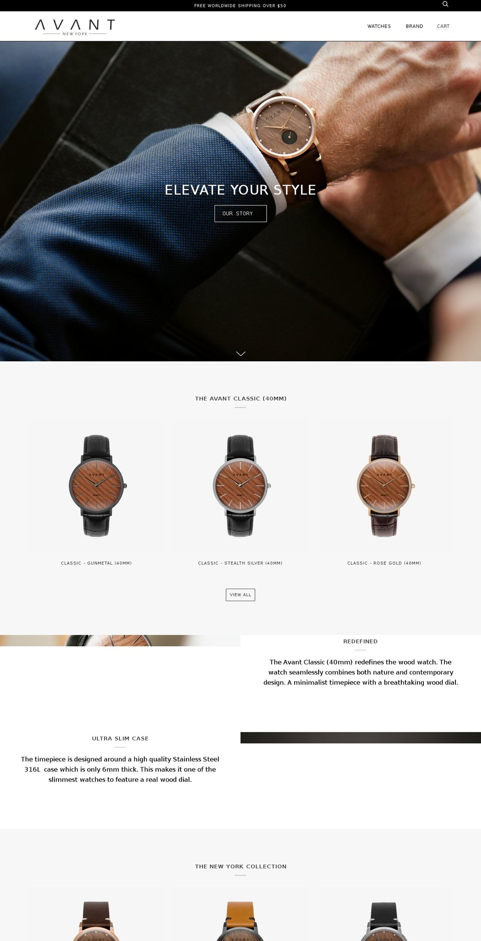 avantwatches.com — Shopify storefront screenshot