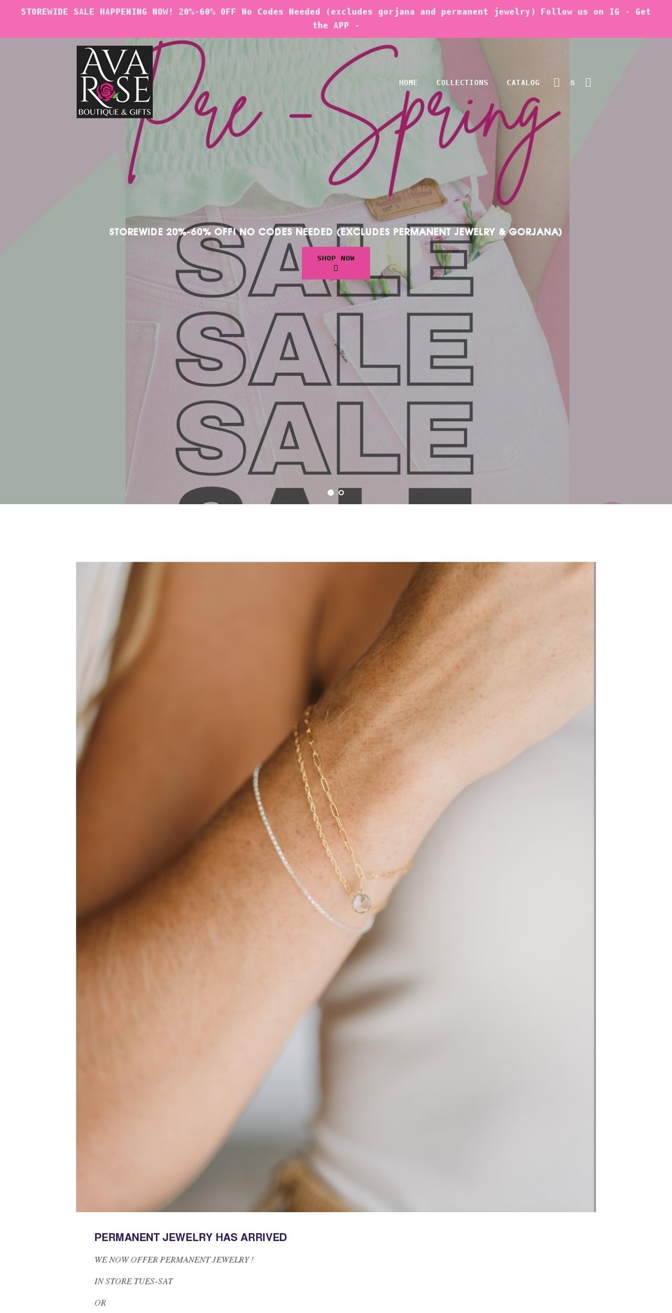 avaroseboutiqueandgifts.com shopify website screenshot